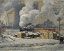 J.E.H. MacDonald (Canadian, 1873 – 1932), <em>Tracks and Traffic</em>, 1912, oil on canvas.Gift of Walter C. Laidlaw, Toronto, 1937.