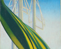 Bertram Brooker (Canadian, 1888 – 1955), <em>Green Movement</em>, c. 1927, oil on paperboard. Purchase with assistance from Wintario, 1978.